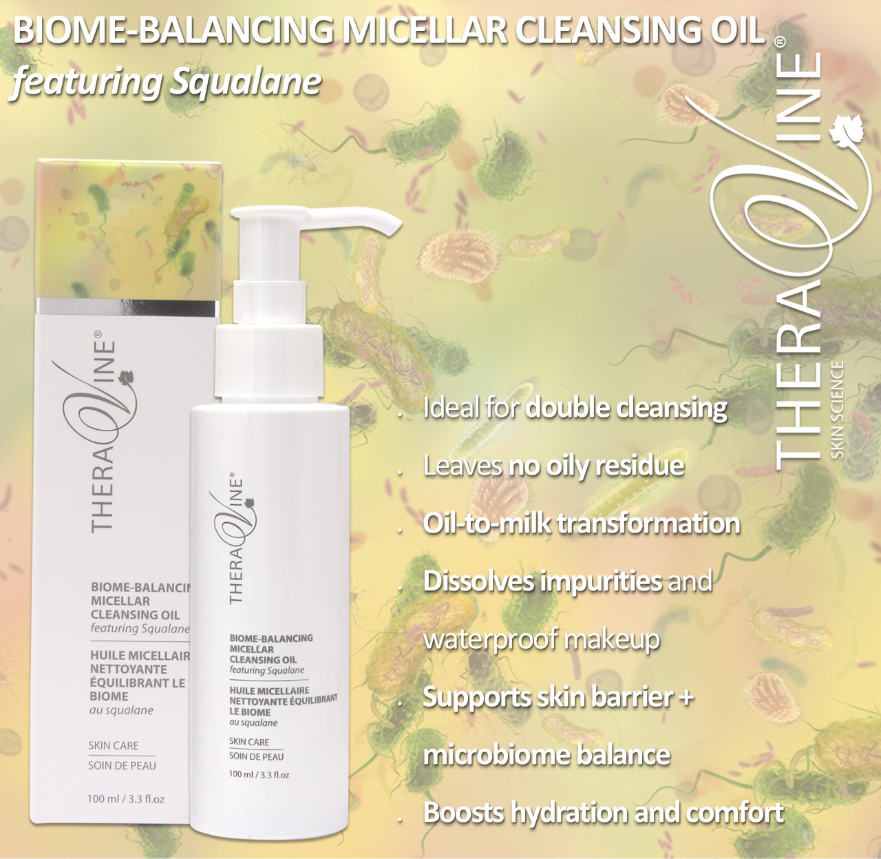 BIOME-BALANCING MICELLAR CLEANSING OIL featuring Squalane - 100ml - Image 3