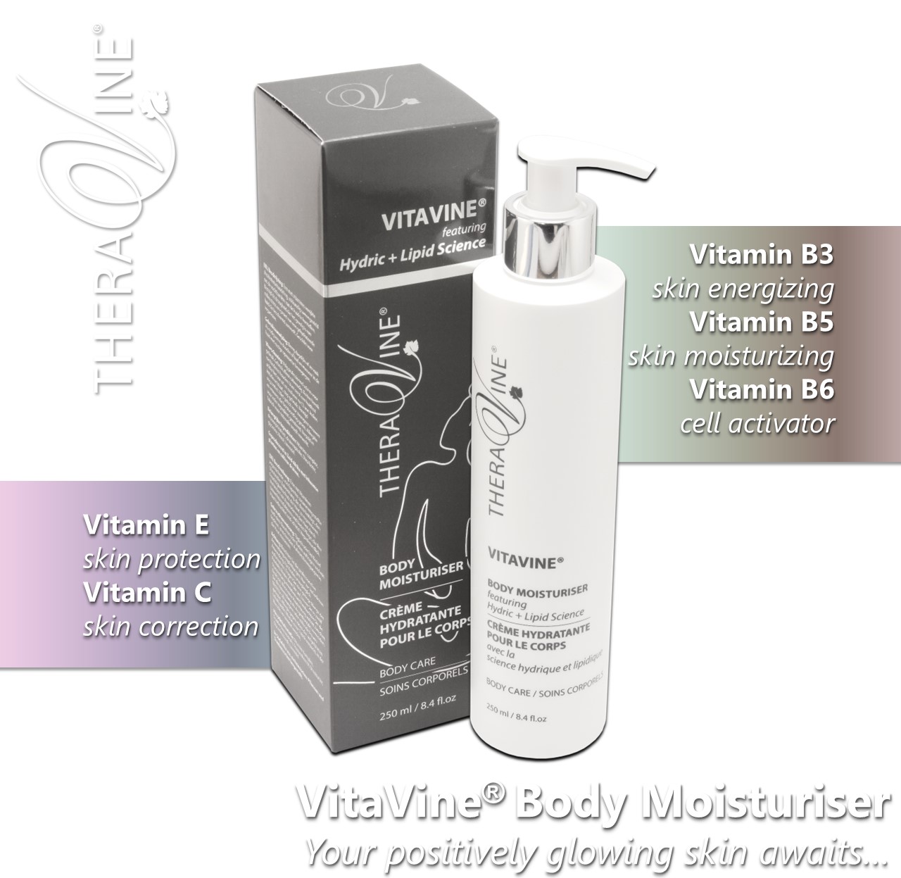 VITAVINE BODY MOISTURISER featuring Hydric + Lipid Science - 250ml - Image 5