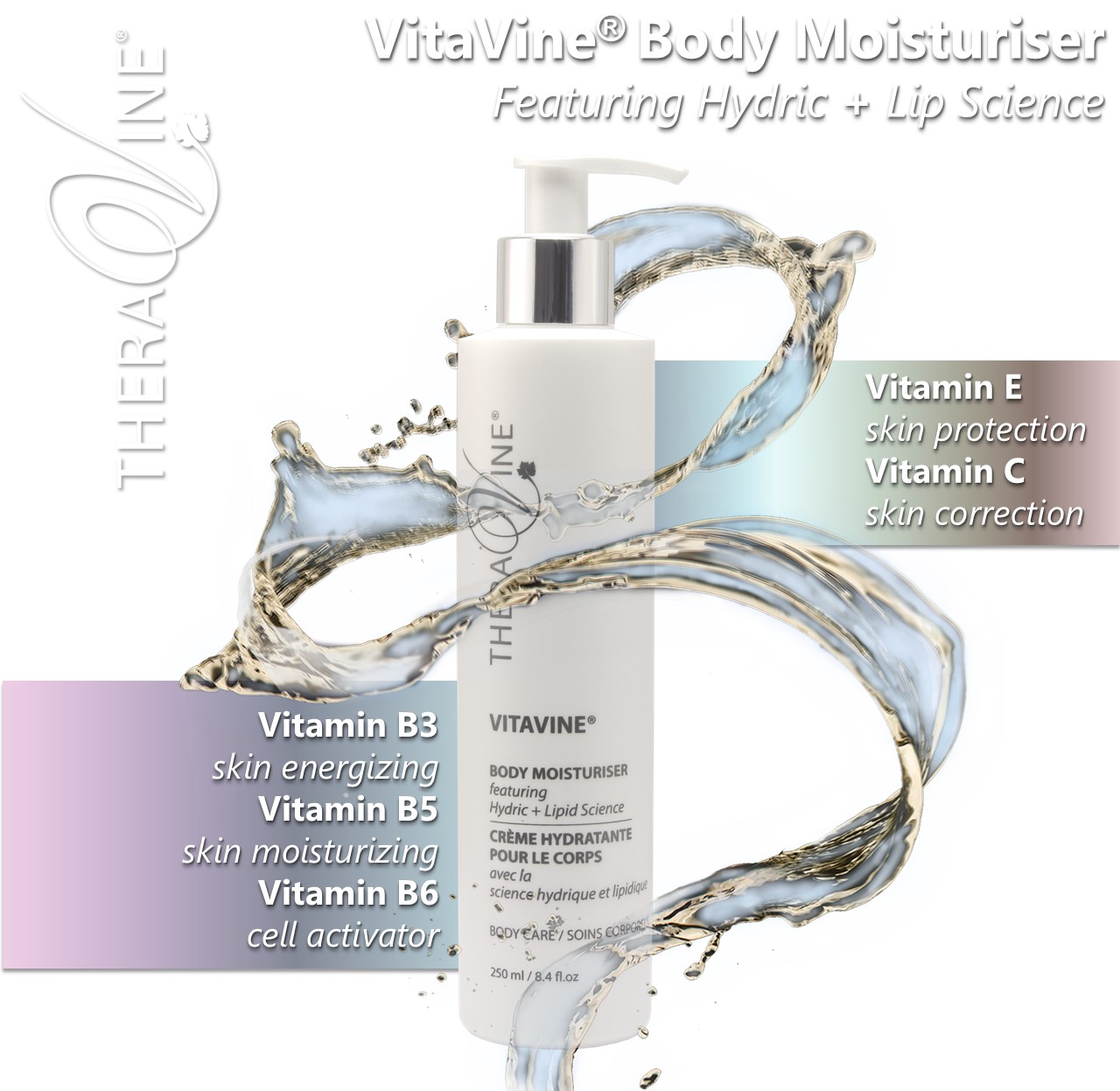 VITAVINE BODY MOISTURISER featuring Hydric + Lipid Science - 250ml - Image 2